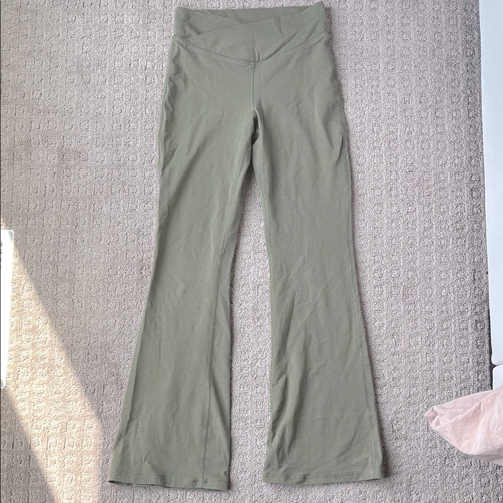Old Navy Active High-Rise Flare Pants in Light Olive